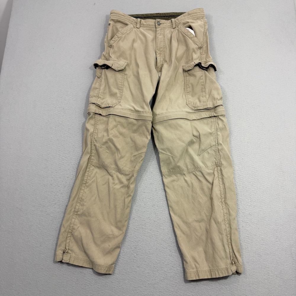 REI Pants Men's 32x30 Tan Convertible Cargo Hiking Outdoor Nylon Cotton Blend